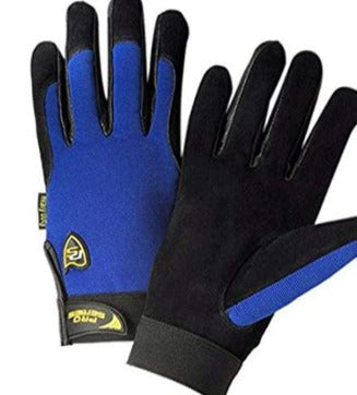 Gloves West Chester Pro-Series 86000 Heavy Duty Split Cowhide Gloves – Blue Stretch Spandex Back w/Hook and Loop Wrist Strap