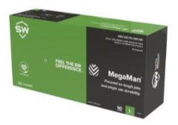 Megaman® Black Nitrile Flocked Disposable Glove 50Ct