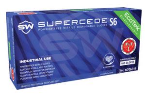 Supercede® S6 Nitrile Powder-Free Gloves, 100/Box, 10 Box/Case