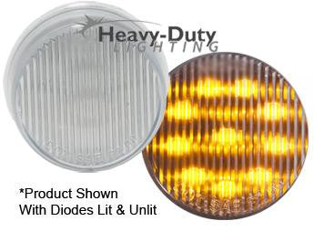 HD20010YC  2" Round Amber LED Clearance Marker / Clear Lens
