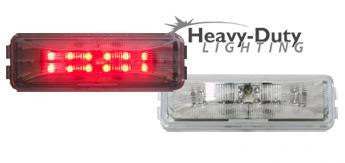 HD40112RC 4" Rectangular Red 2-Pin Clearance Marker/ Clear Lens