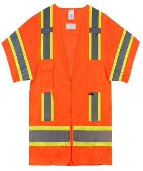 West Chester 47307 Class 3 Hi Vis Surveyor Safety Vest Two Tone Short-Sleeved