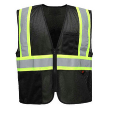 PIP Hi-Vis Black Contractor Safety Vest