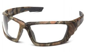 Safety Glasses-Pyramex VentureGear Safety Glasses-Brevard - Camo Black Foam Lined Frame - Anti-Fog Lens