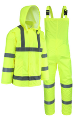 West Chester 4033 HI-VIS Rain suit - Lime Yellow