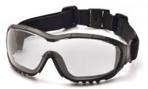 Goggles-Pyramex GB8210STRX V3G Safety Glasses Black Frame Clear Lens H2XMAX Anti-Fog