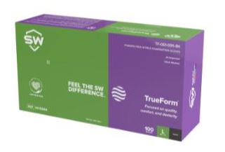 TrueForm® TF-060-095-BK Fully Textured Nitrile Single-Use Gloves, SW