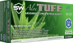 AloeTuff Flock-Lined Powder-Free Nitrile Industrial Glove, 50 Ct