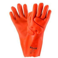Gloves West Chester HVO1015 Air Krush Rough Grip PVC 14" Oil & Gas Gloves, Air Infused Foam Impact Protection, Chemical Resistant, Hi Vis Orange