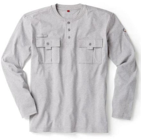 Rasco FR, Henley Long Sleeve T-Shirt,  0613HG Gray