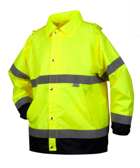 Pyramex RRWJ3110 Hi Viz Rain Jacket-Lime Yellow