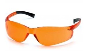 Safety Glasses -Pyramex Ztek S2540S  - Rubber Temple Tips - Orange Lens