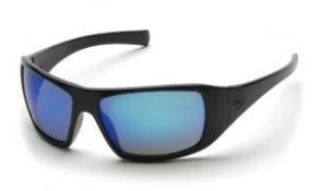 Safety Glasses-Pyramex Goliath SB5665D - Black Frame - Blue Mirror Lens