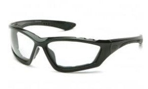 Safety Glasses-Pyramex Accurist SB8710DTP - Black Foam Lined Frame - Clear Anti-Fog Lens