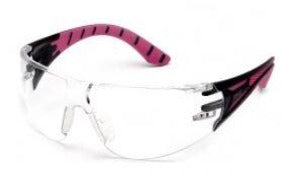 Safety Glasses-Pyramex Endeavor Plus SBP9610S - Black/Pink Temples - Clear Lens