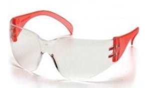 Safety Glasses-Pyramex Intruder SR4110S - Red Temples - Clear Lens